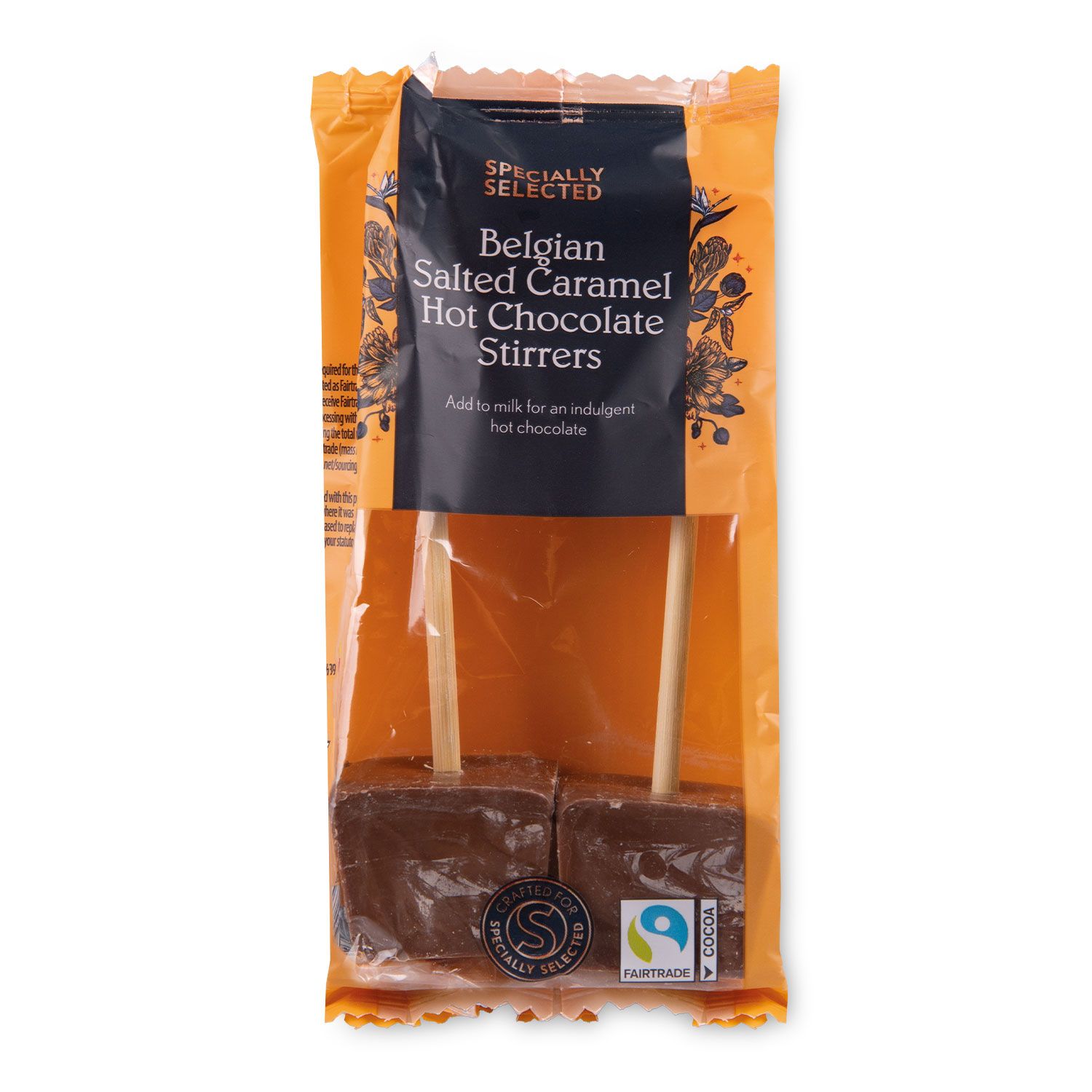 Belgian Salted Caramel Hot Chocolate Stirrers 60g Specially Selected